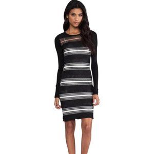 Derek Lam 10 Crosby Sheer Striped Mesh Bodycon